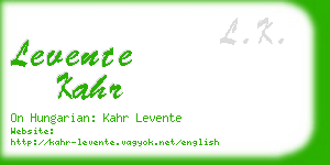 levente kahr business card